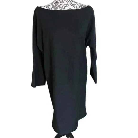 Melow par Melissa Bolduc Dress Black Wool Blend Boat Neck Women's size Large - Picture 3 of 10